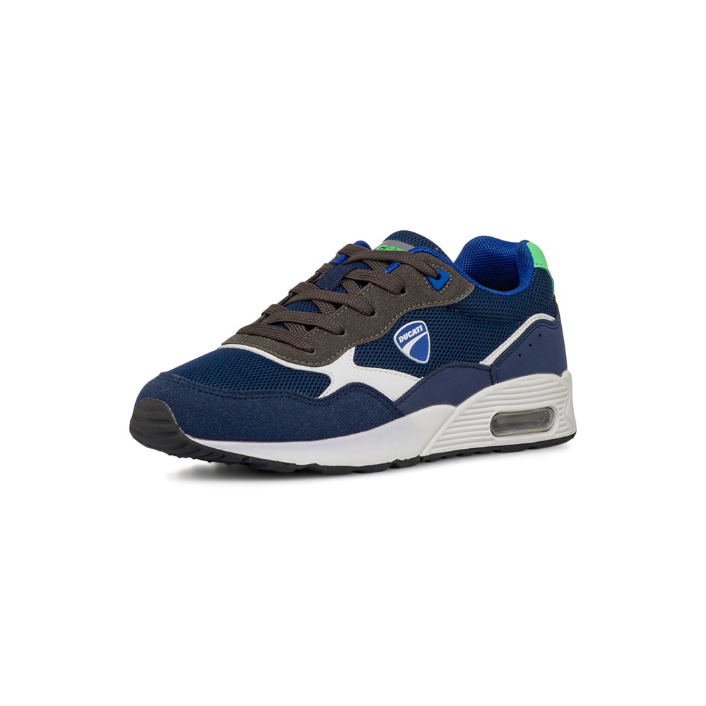 Sneakers blu da ragazzo con ammortizzazione ad aria Ducati