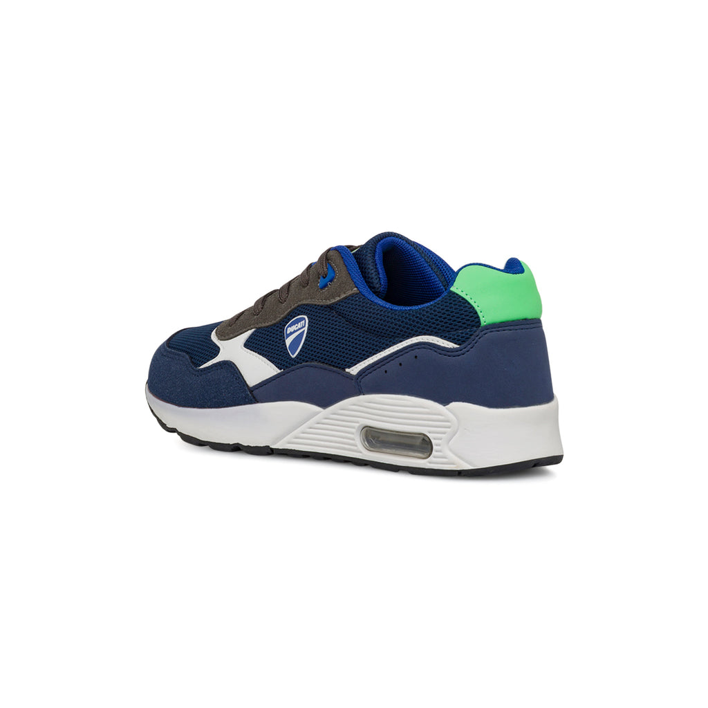 Sneakers blu da ragazzo con ammortizzazione ad aria Ducati