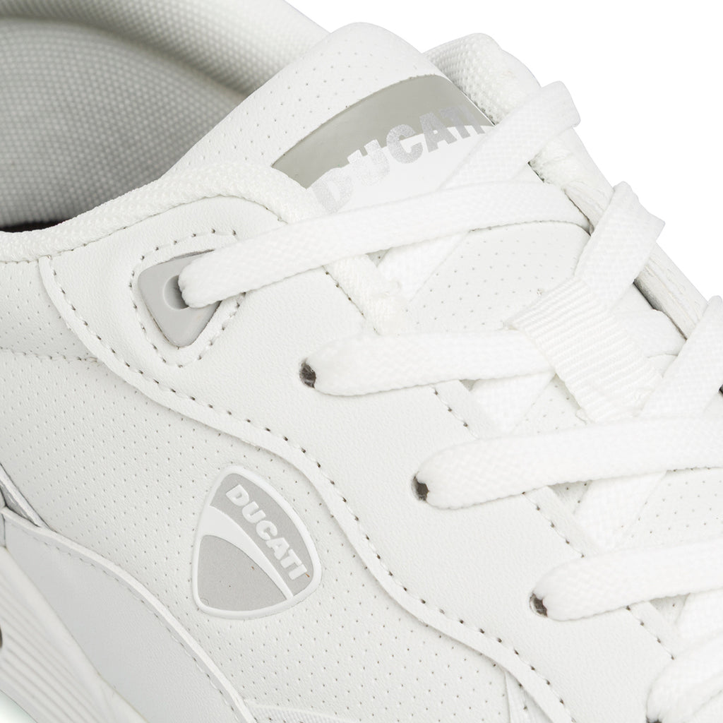 Sneakers bianche da ragazzo con ammortizzazione ad aria Ducati