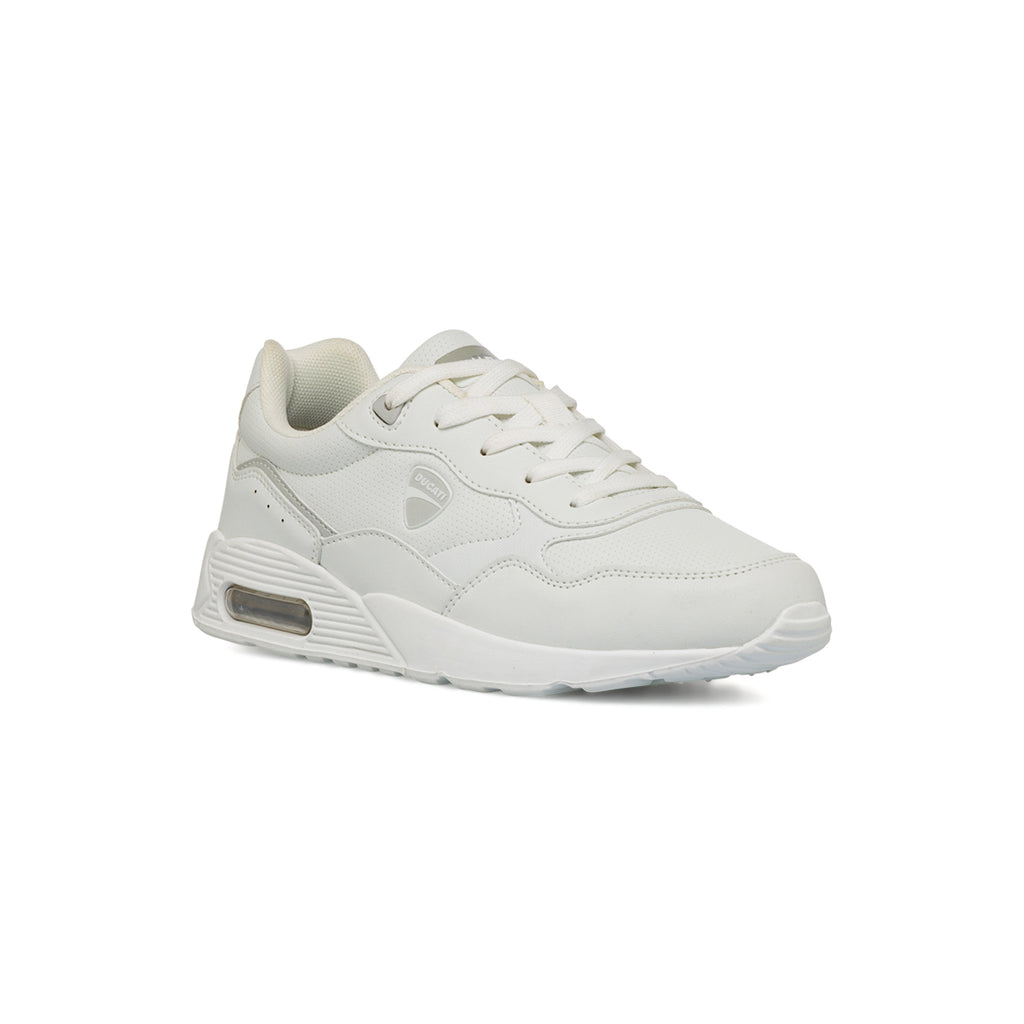 Sneakers bianche da ragazzo con ammortizzazione ad aria Ducati