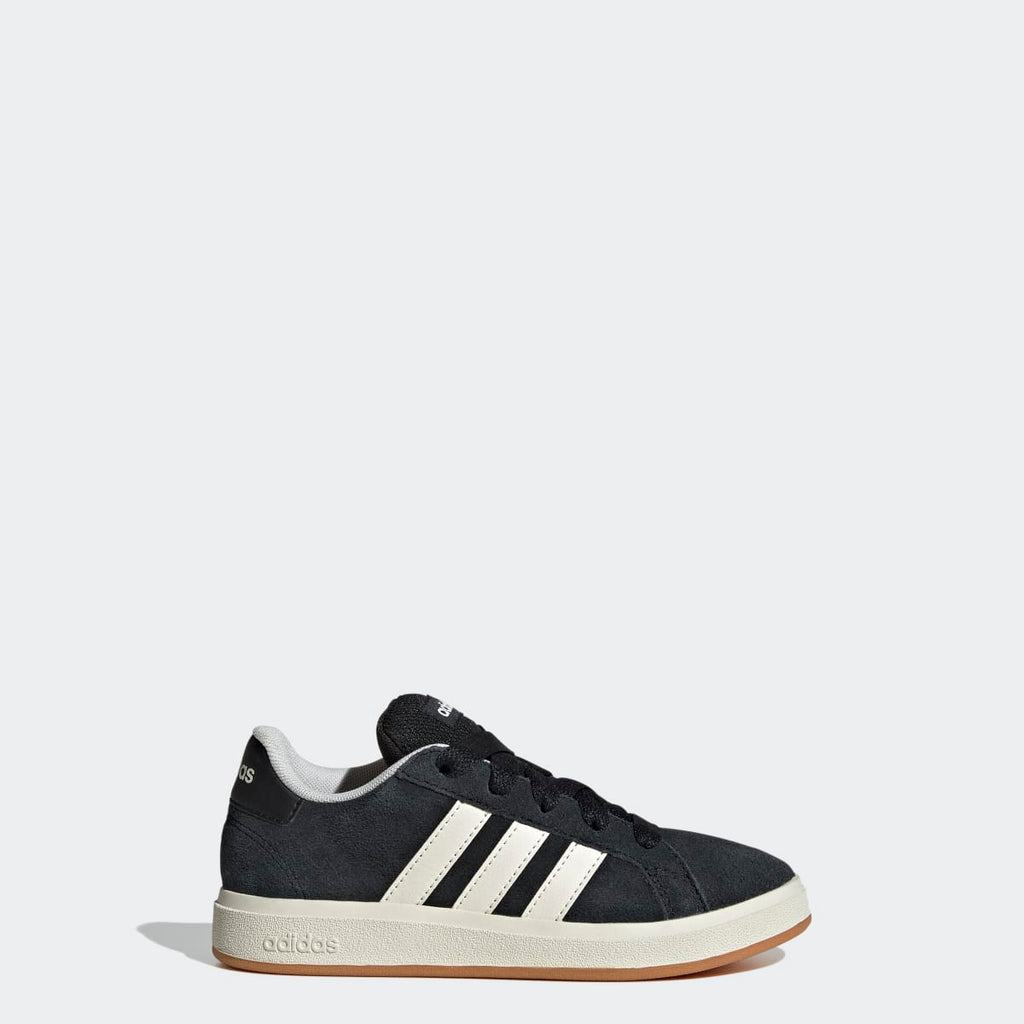 Sneakers da ragazzo e ragazza nere in pelle effetto scamosciato adidas Grand Court 00s
