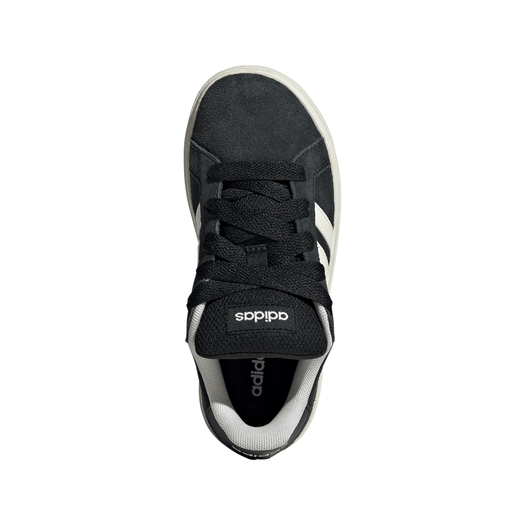 Sneakers da ragazzo e ragazza nere in pelle effetto scamosciato adidas Grand Court 00s
