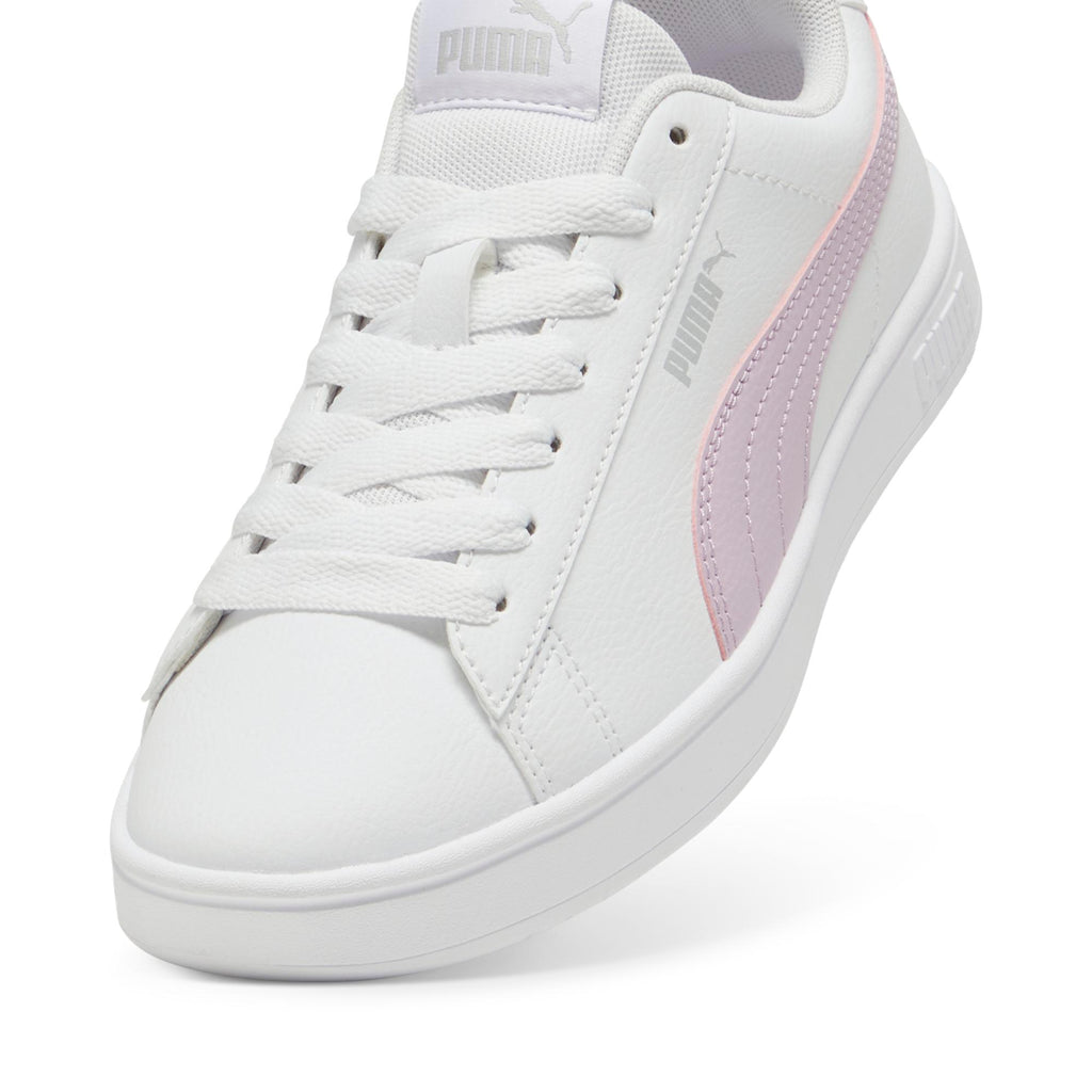 Sneakers bianche da ragazza con logo rosa Puma Rickie Classic