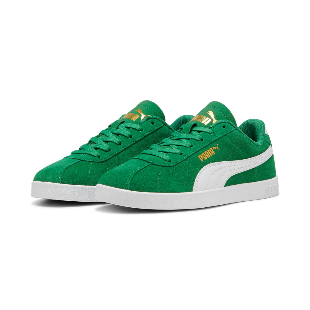 Sneakers casual verdi da ragazzo e ragazza in pelle effetto scamosciato Puma Club II