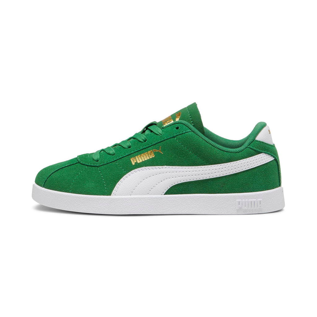 Sneakers casual verdi da ragazzo e ragazza in pelle effetto scamosciato Puma Club II