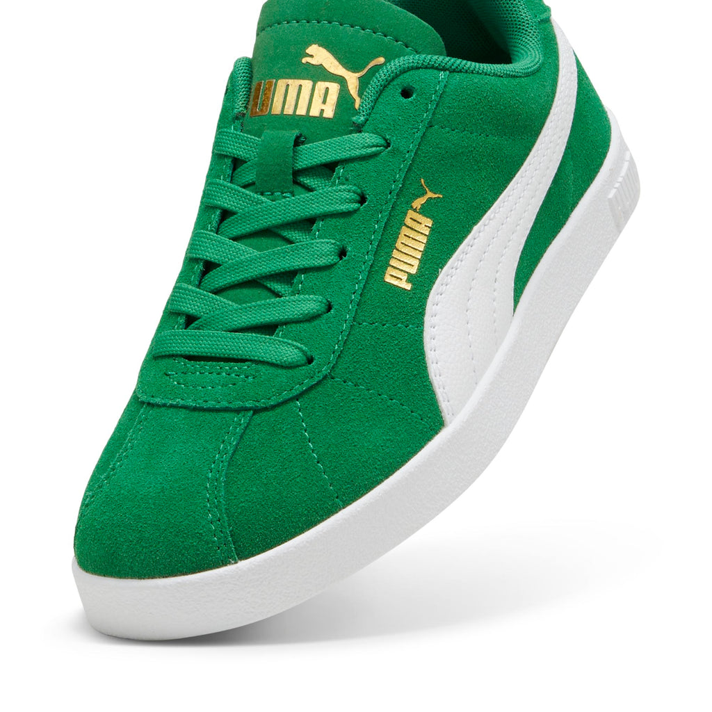 Sneakers casual verdi da ragazzo e ragazza in pelle effetto scamosciato Puma Club II
