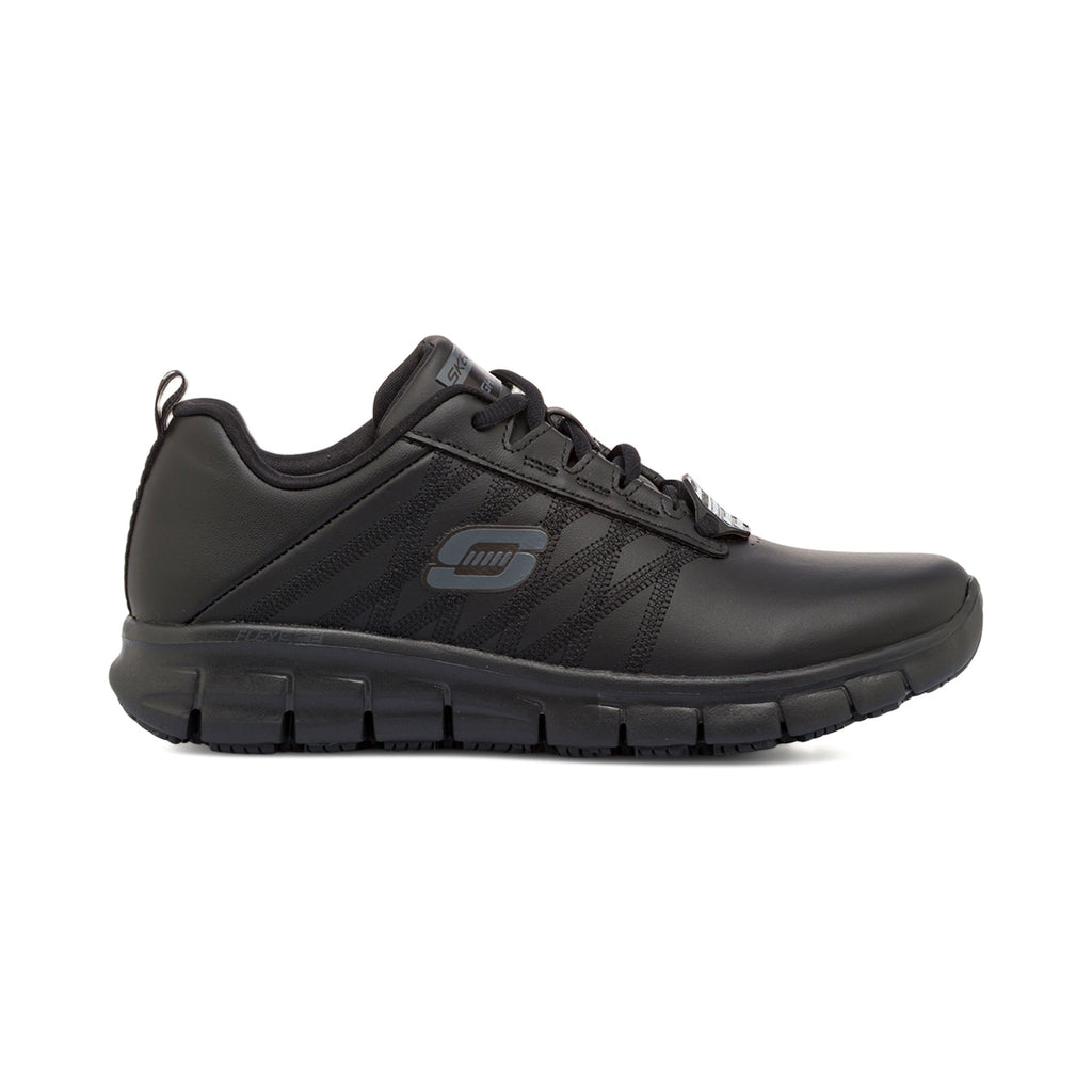 Scarpe antinfortunistiche nere da Donna in pelle Skechers Work Fashion Fit