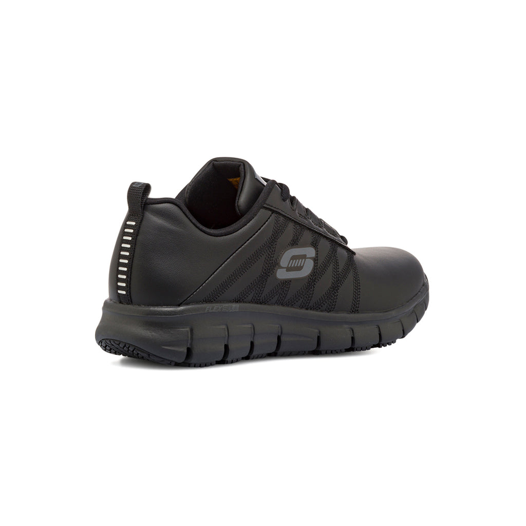 Scarpe antinfortunistiche nere da Donna in pelle Skechers Work Fashion Fit