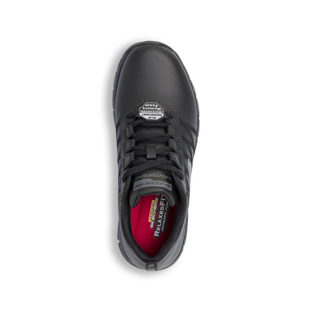 Scarpe antinfortunistiche nere da Donna in pelle Skechers Work Fashion Fit