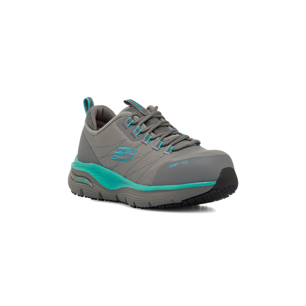 Scarpe antinfortunistiche grigie da Donna Arch Fit Skechers Work