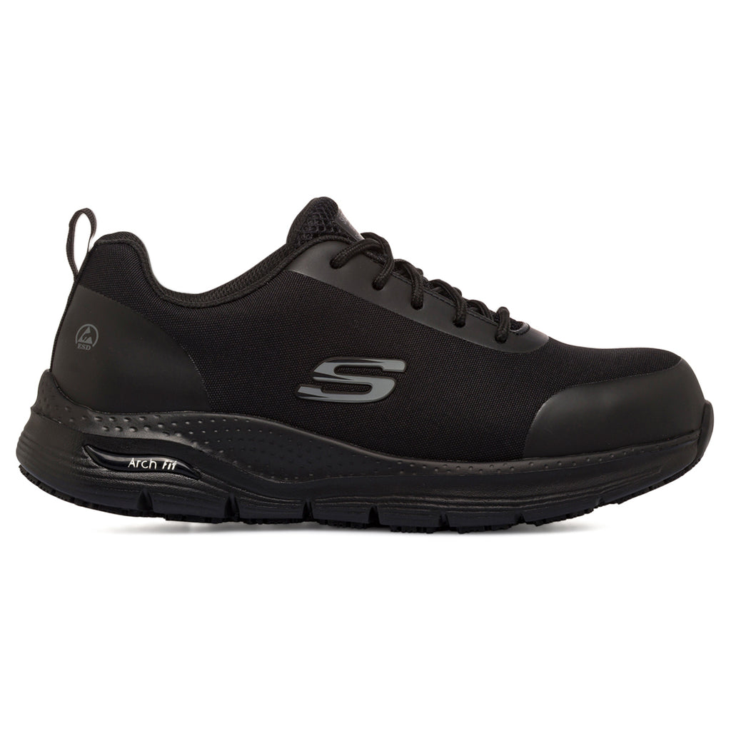 Scarpe antinfortunistiche nere da Uomo in pelle Skechers Work Arch Fit