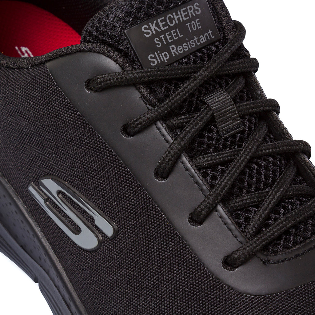 Scarpe antinfortunistiche nere da Uomo in pelle Skechers Work Arch Fit