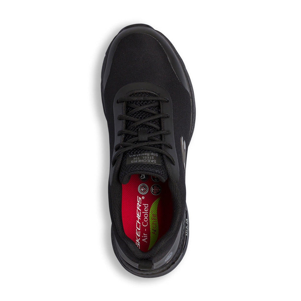 Scarpe antinfortunistiche nere da Uomo in pelle Skechers Work Arch Fit