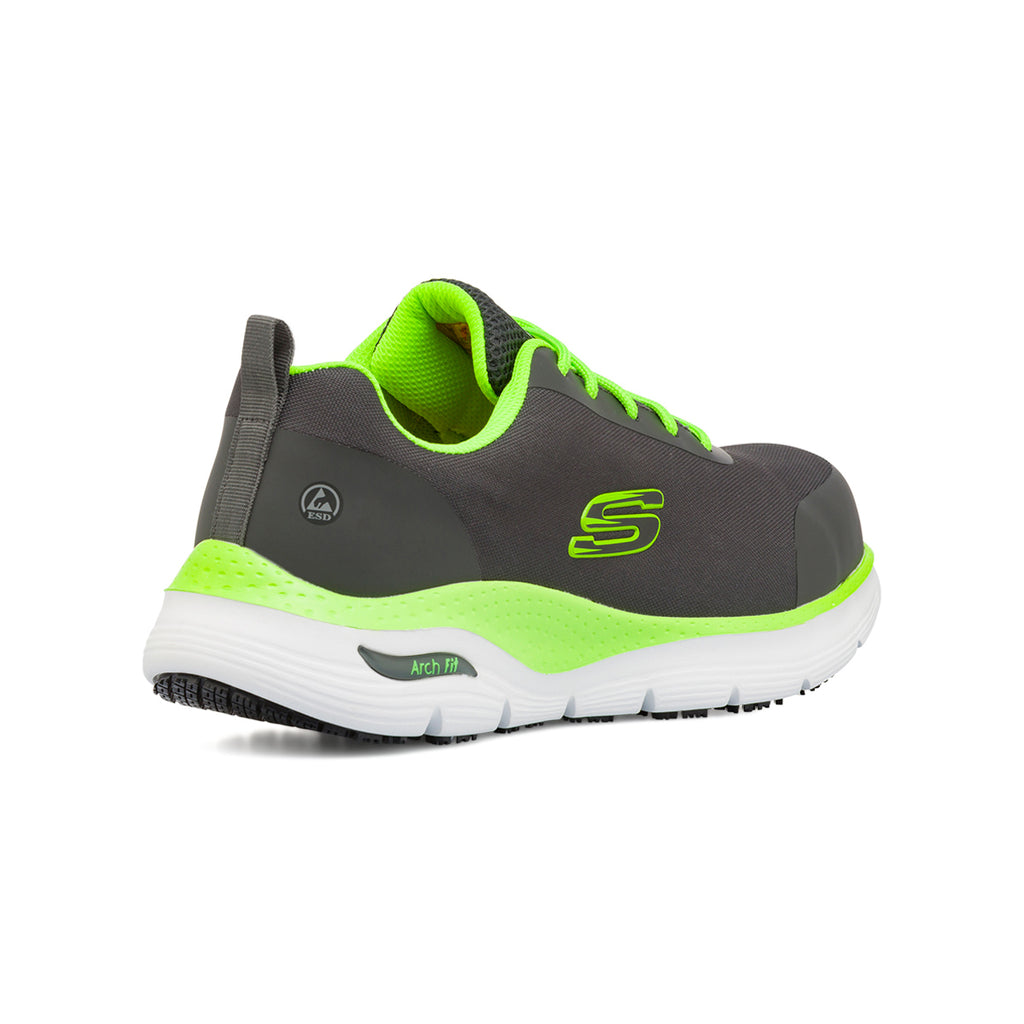 Scarpe antinfortunistiche grigie e verde fluo da Uomo in Memory Foam Skechers Work