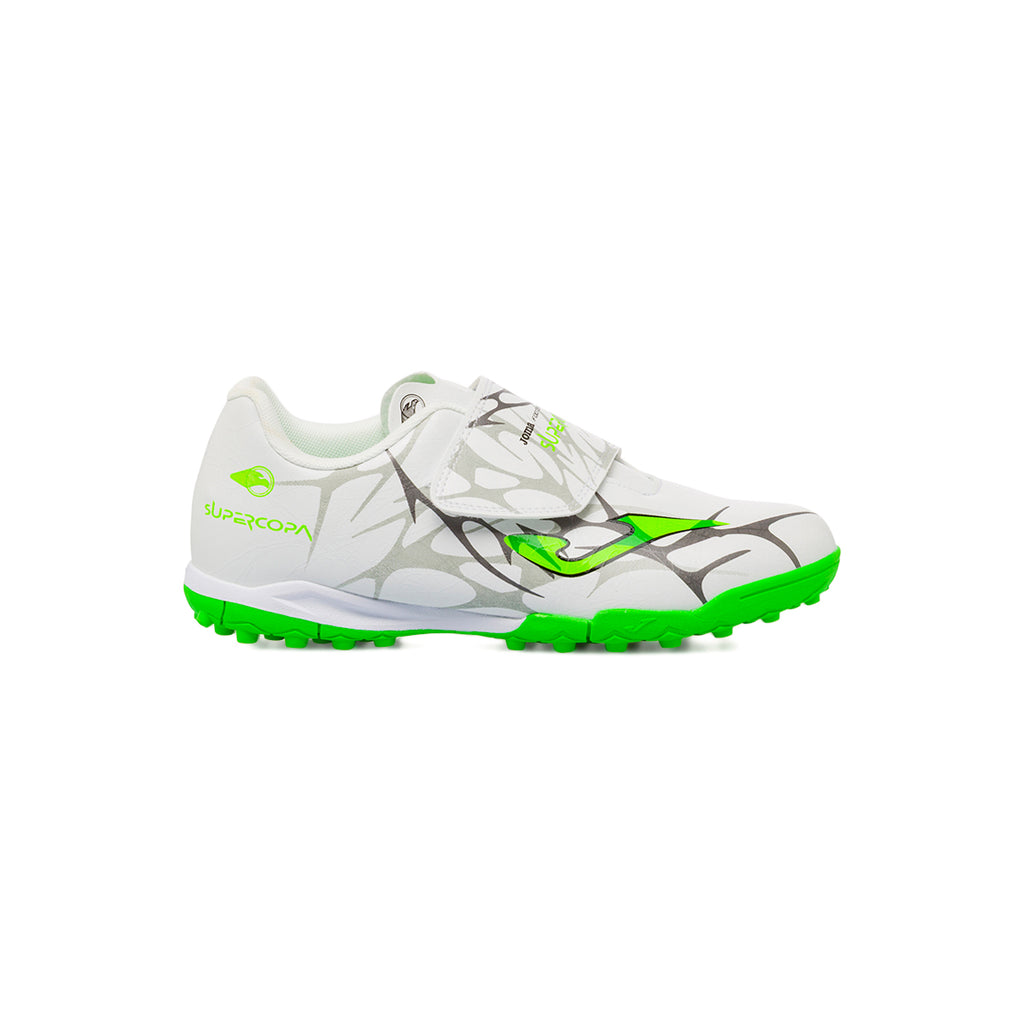 Scarpe da Calcetto bianche da Ragazzo Joma Supercopa con strappo