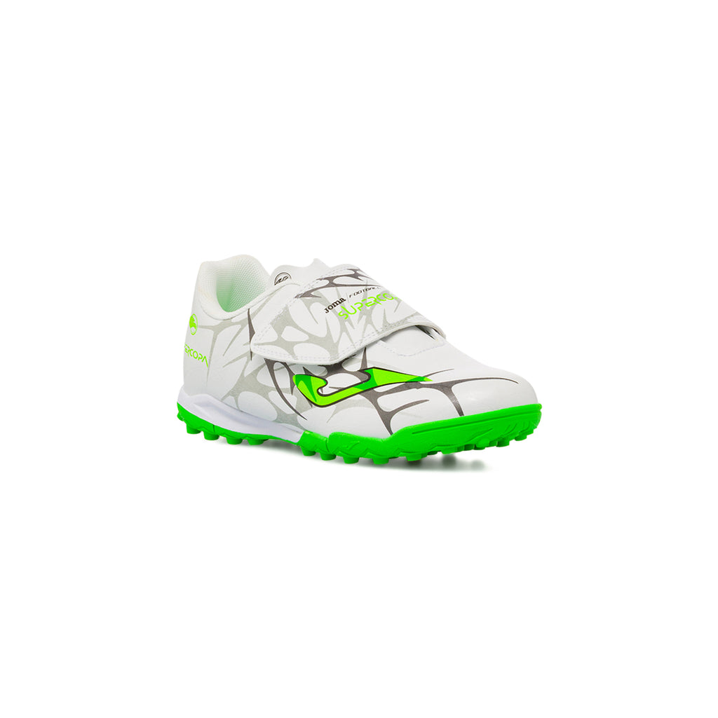 Scarpe da Calcetto bianche da Ragazzo Joma Supercopa con strappo