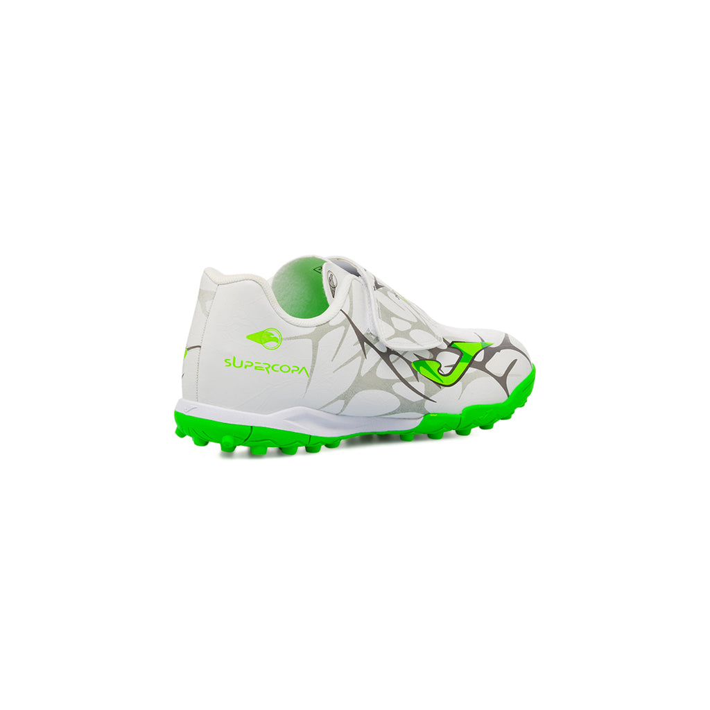 Scarpe da Calcetto bianche da Ragazzo Joma Supercopa con strappo