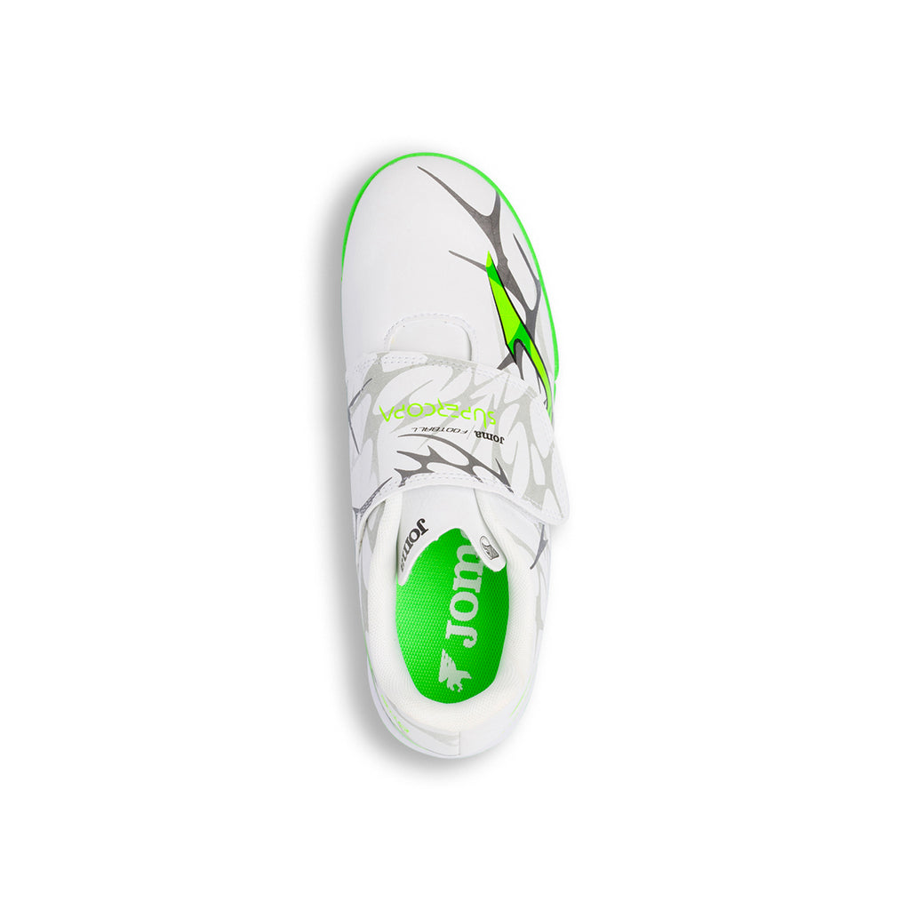 Scarpe da Calcetto bianche da Ragazzo Joma Supercopa con strappo