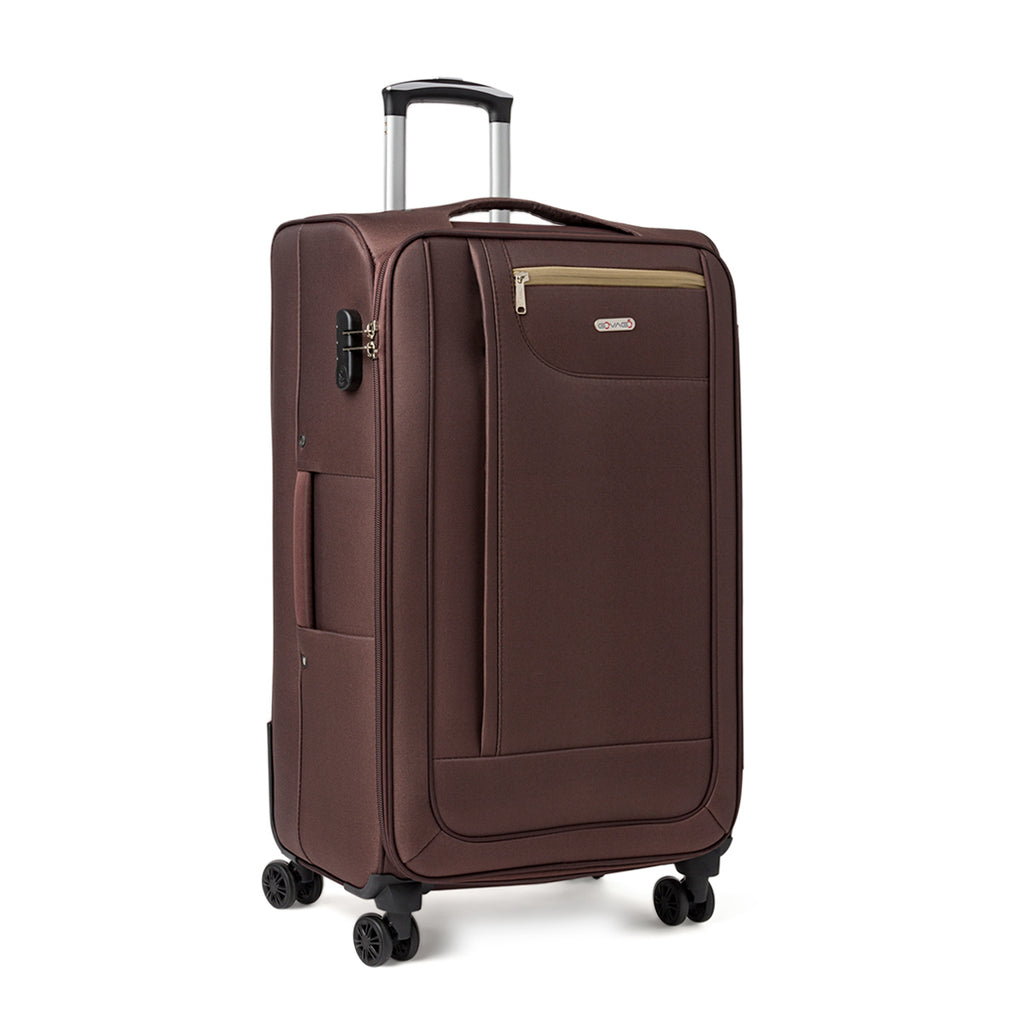 Trolley grande in tessuto marrone Govago