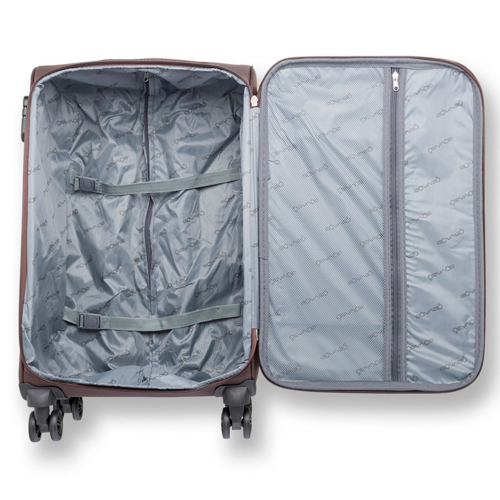 Trolley grande in tessuto marrone Govago