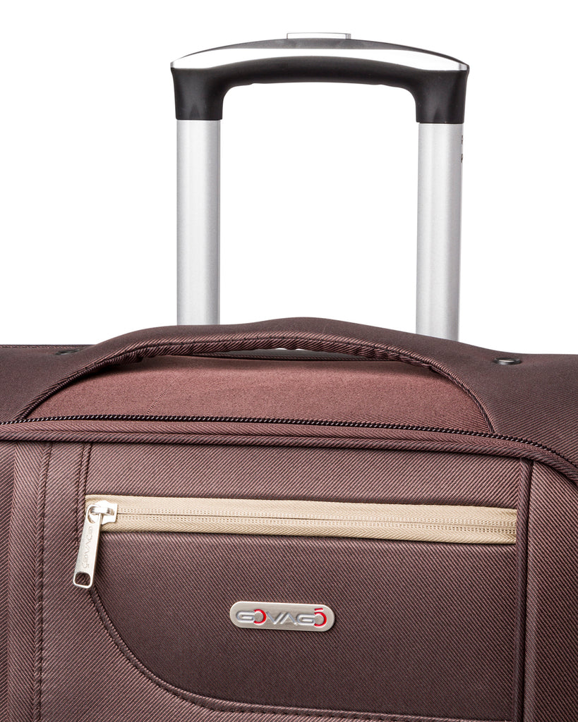 Trolley grande in tessuto marrone Govago