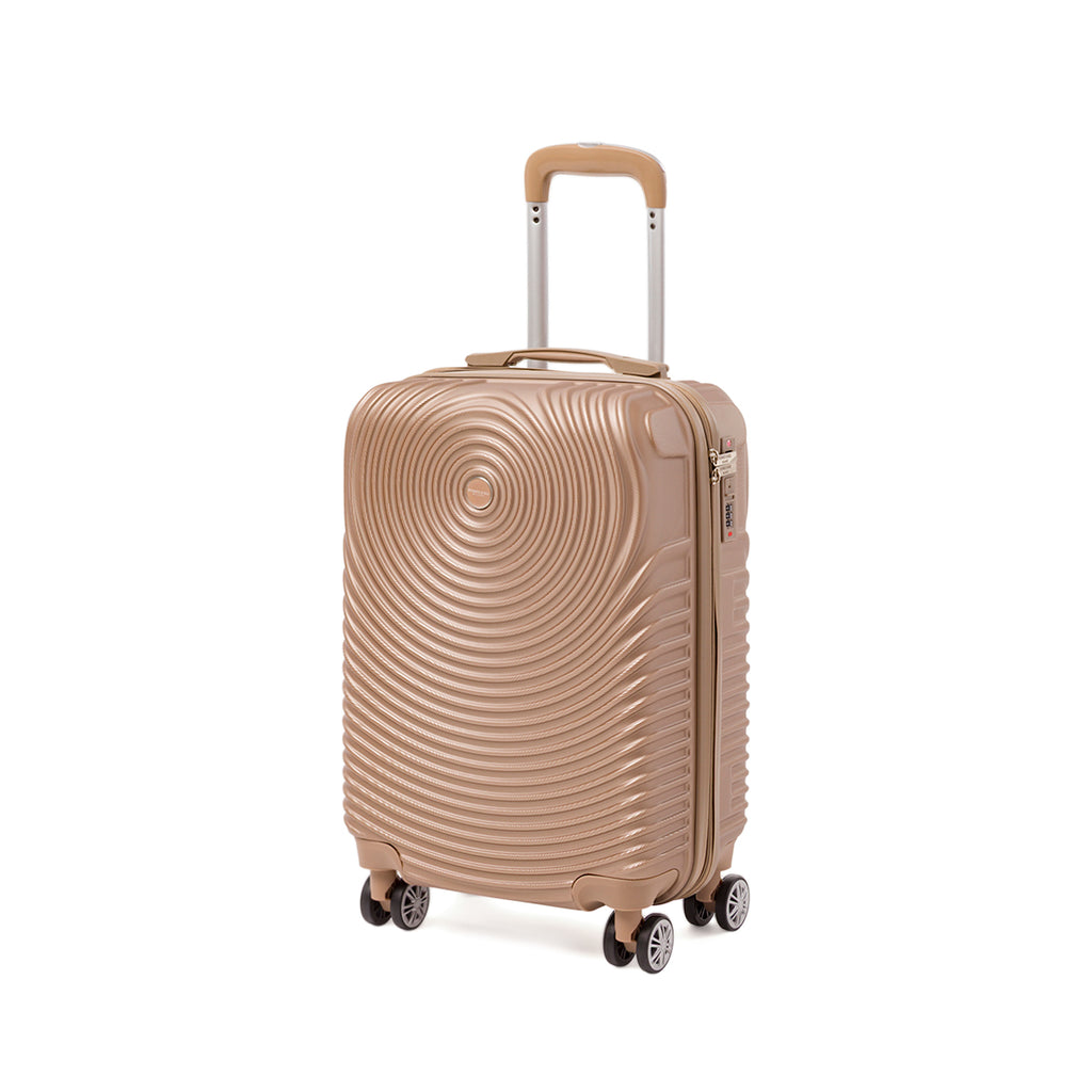 Bagaglio a mano color champagne con ruote multidirezionali Romeo Gigli Milano