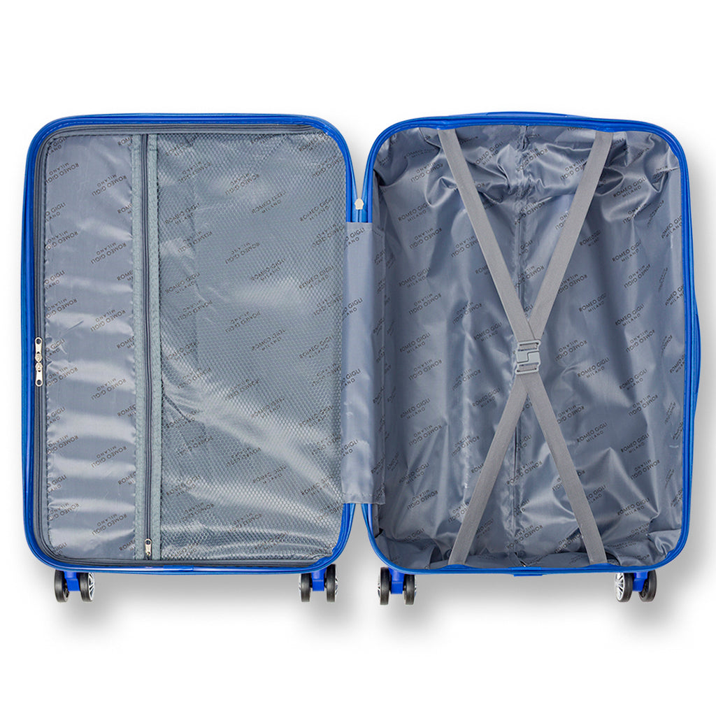 Valigia grande blu con ruote multidirezionali Romeo Gigli Milano