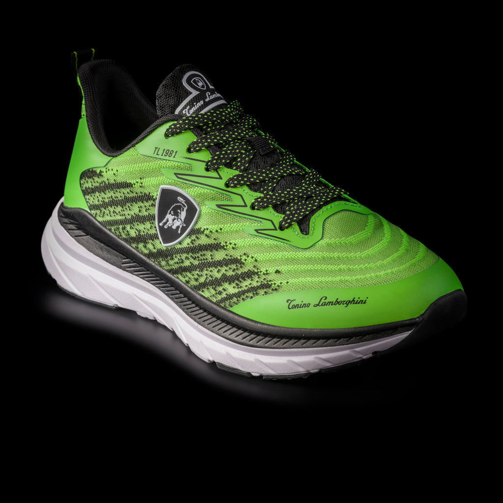 Sneakers verdi e nere da uomo con logo laterale Tonino Lamborghini Raptorkick Signature