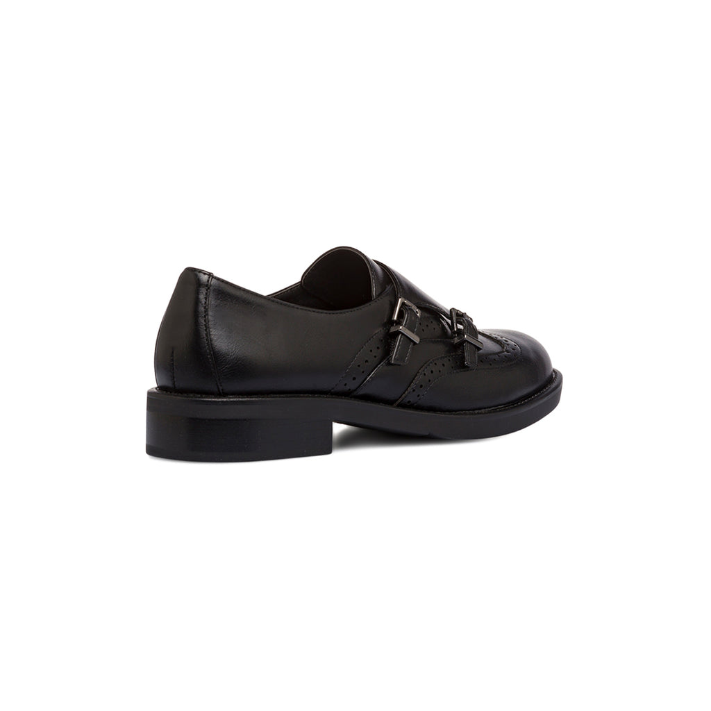 Scarpe nere monk-strap nere da donna con doppia fibbia Swish Jeans