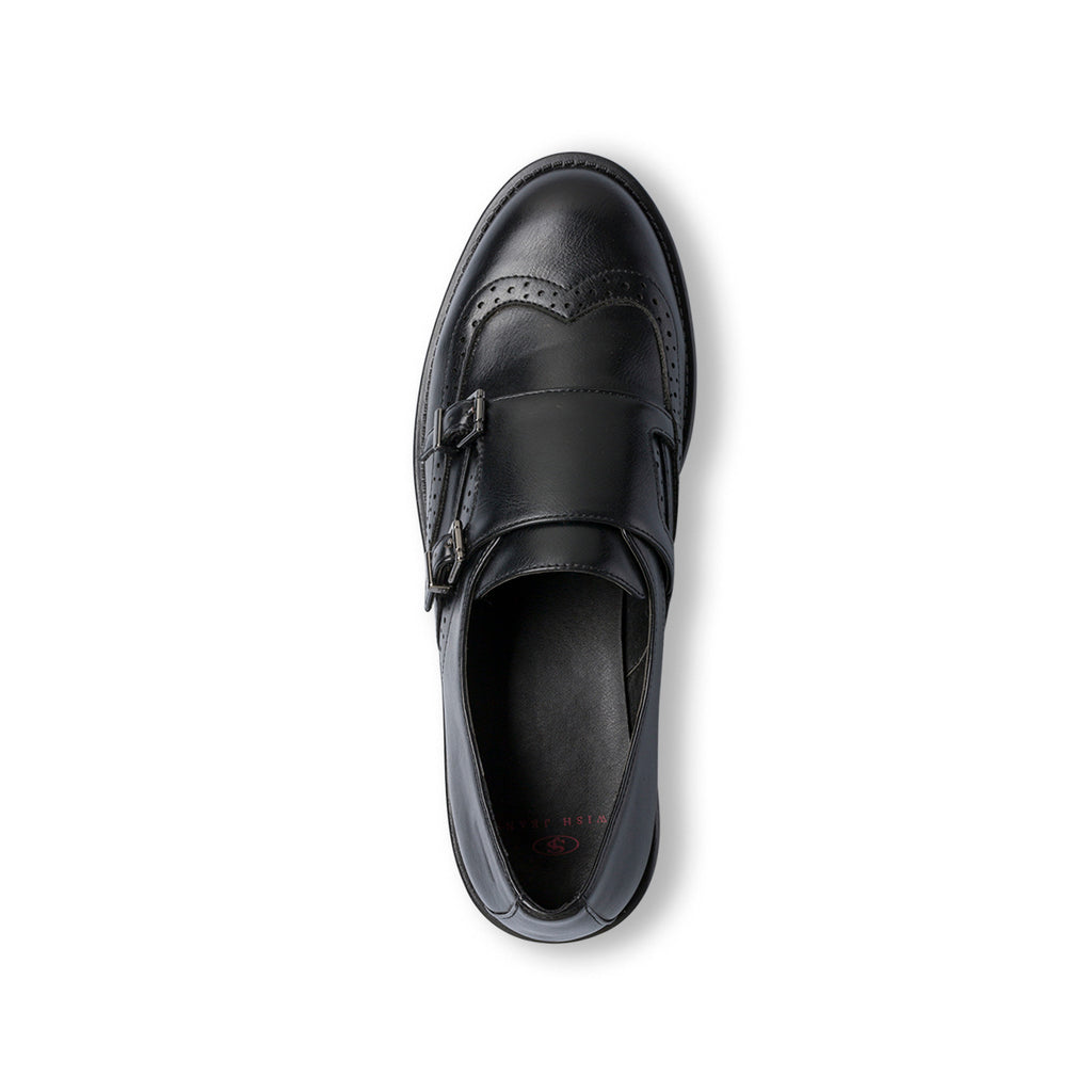 Scarpe nere monk-strap nere da donna con doppia fibbia Swish Jeans