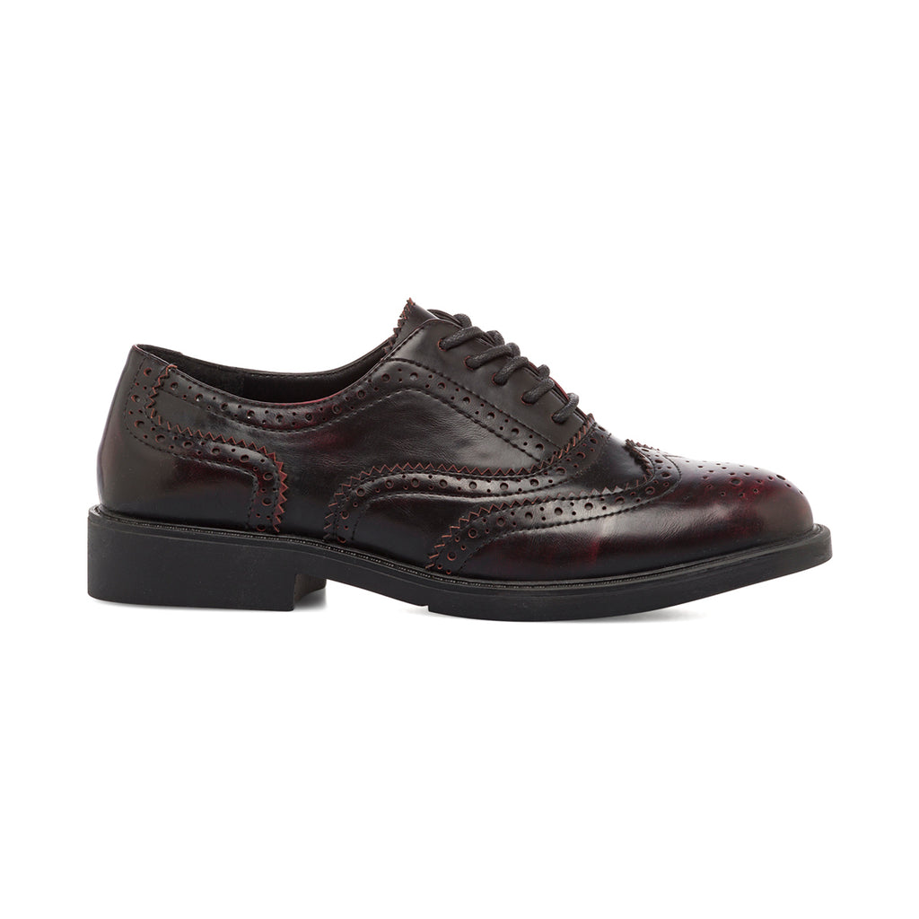 Stringate bordeaux da donna con dettagli brogue e allacciatura oxford Swish Jeans