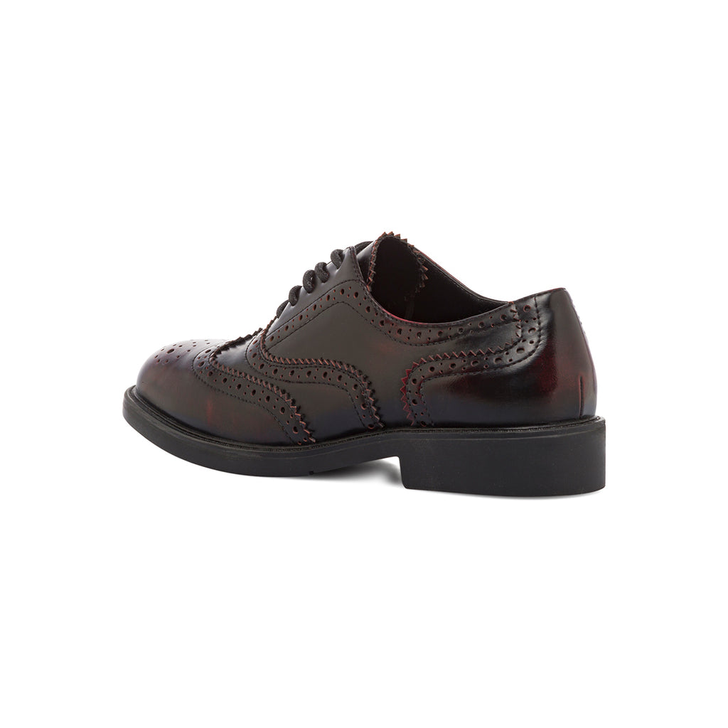 Stringate bordeaux da donna con dettagli brogue e allacciatura oxford Swish Jeans