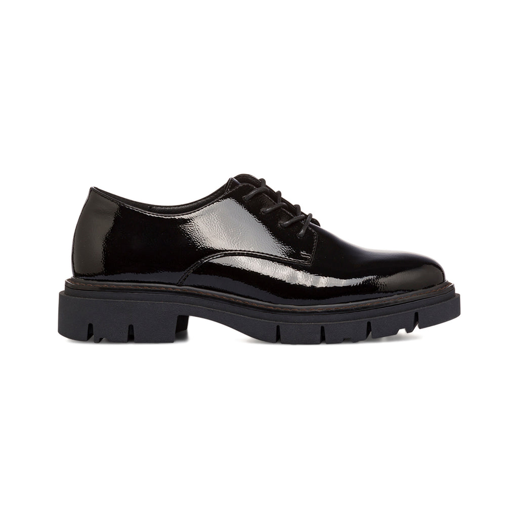 Stringate nere da donna effetto vernice con allacciatura derby Swish Jeans