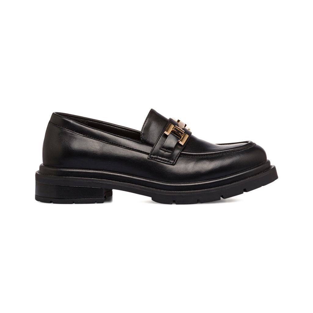 Mocassini neri da donna con morsetto dorato Swish Jeans