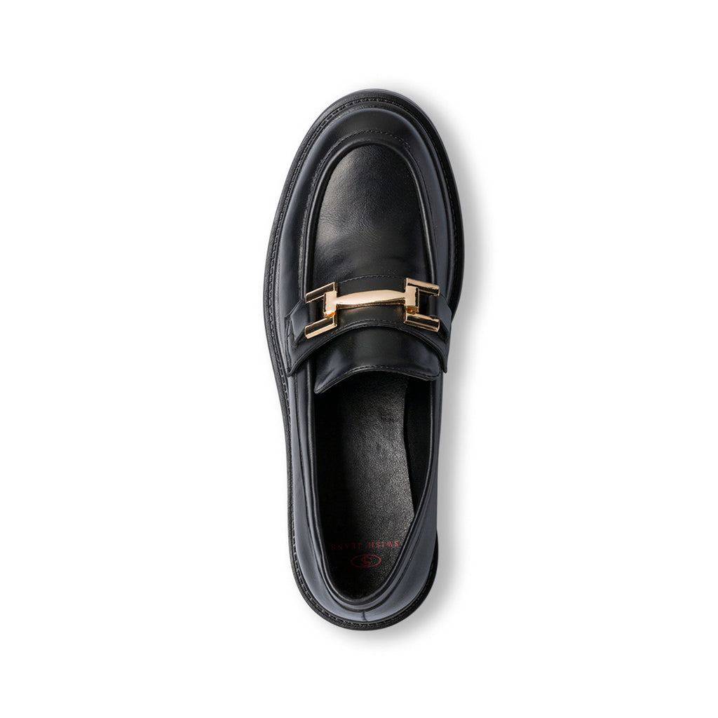 Mocassini neri da donna con morsetto dorato Swish Jeans