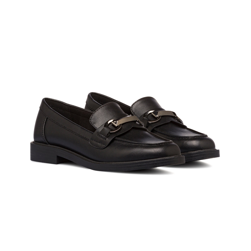 Mocassini chunky da donna neri Lora Ferres con fibbia