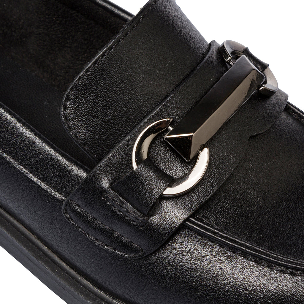 Mocassini chunky da donna neri Lora Ferres con fibbia