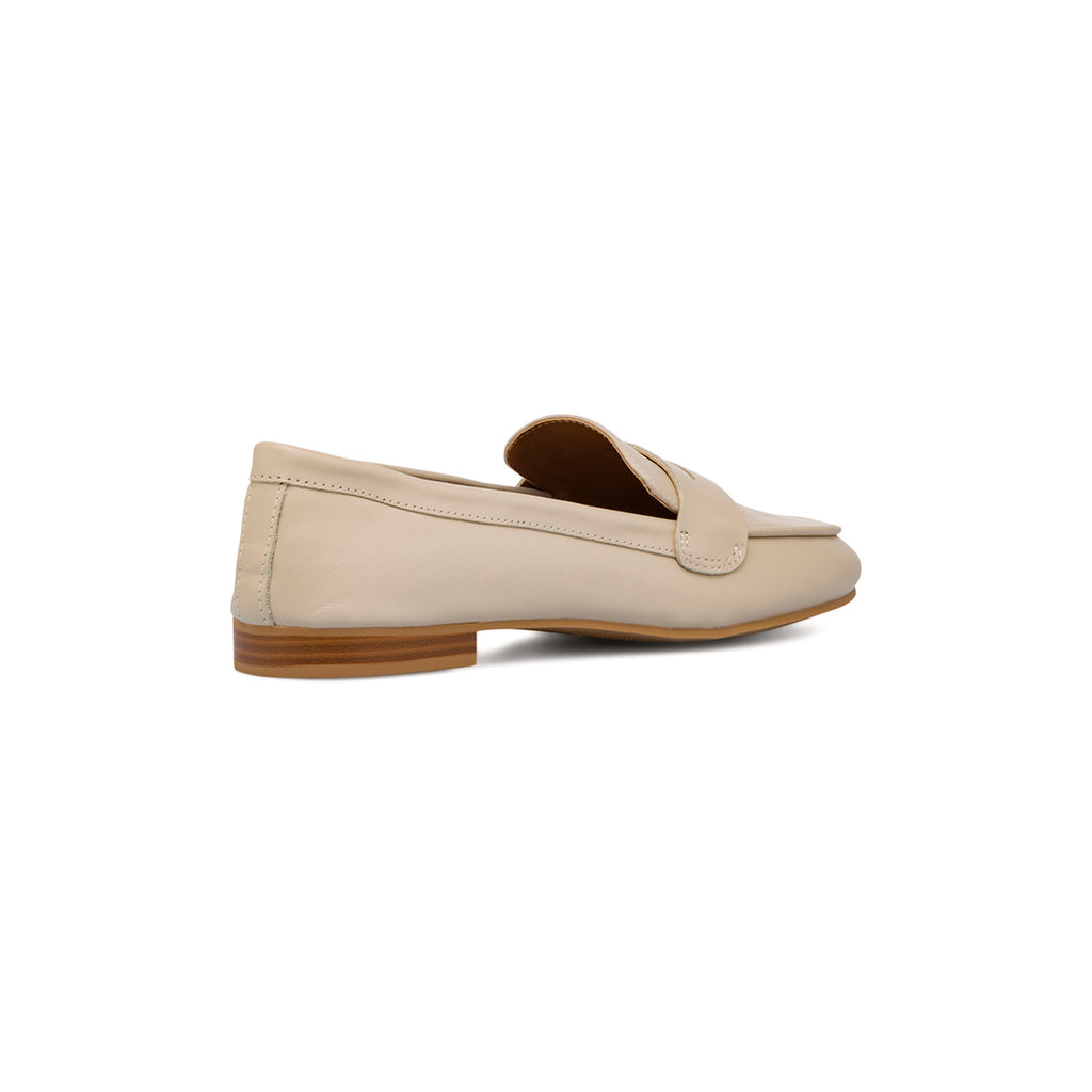 Mocassini da Donna Beige in Pelle con Mascherina Primopiano