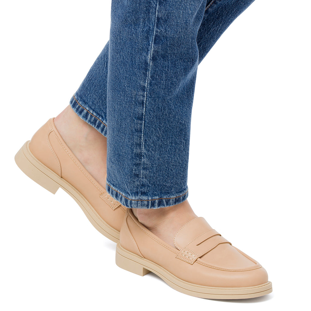 Mocassini nude da Donna con suola platform Lora Ferres