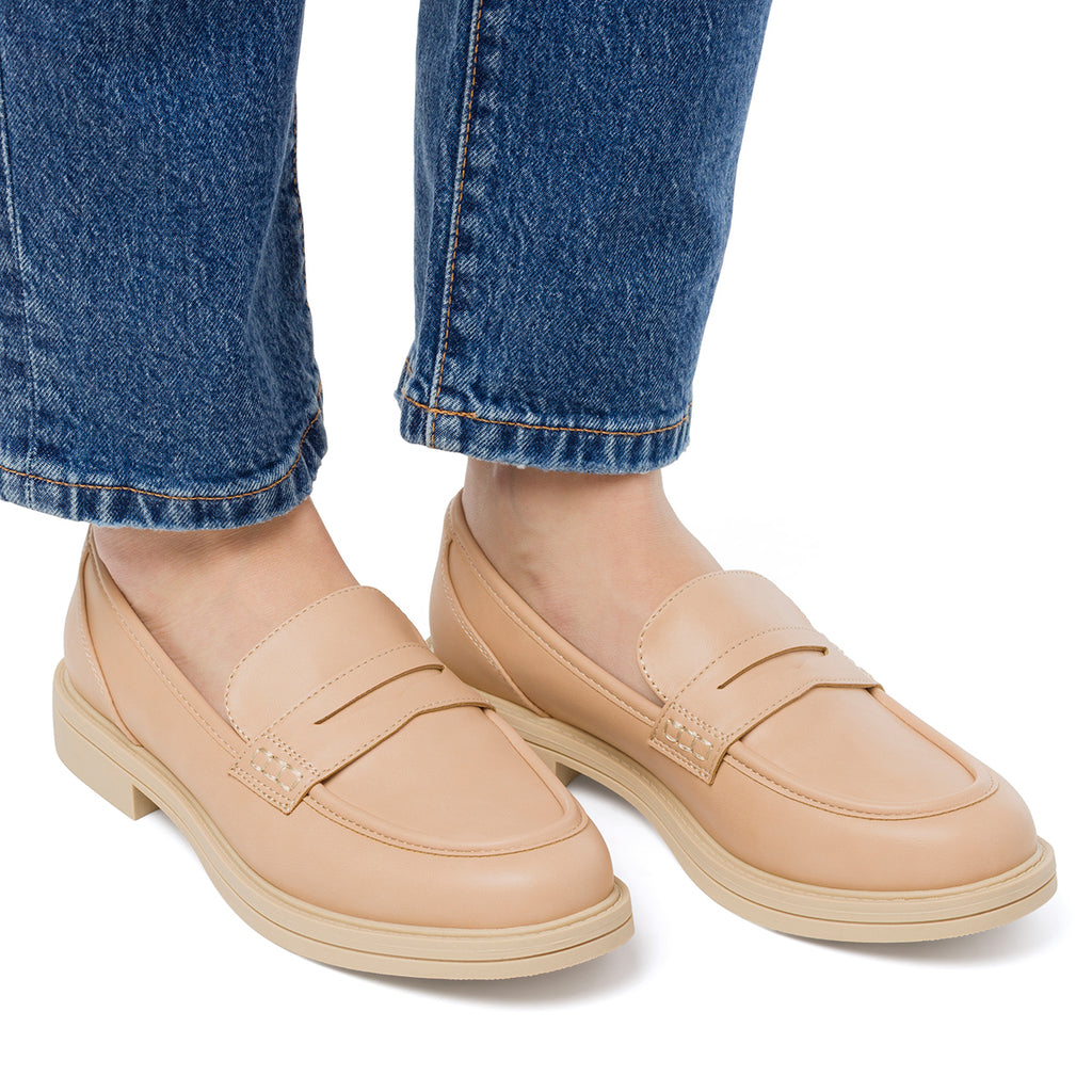 Mocassini nude da Donna con suola platform Lora Ferres