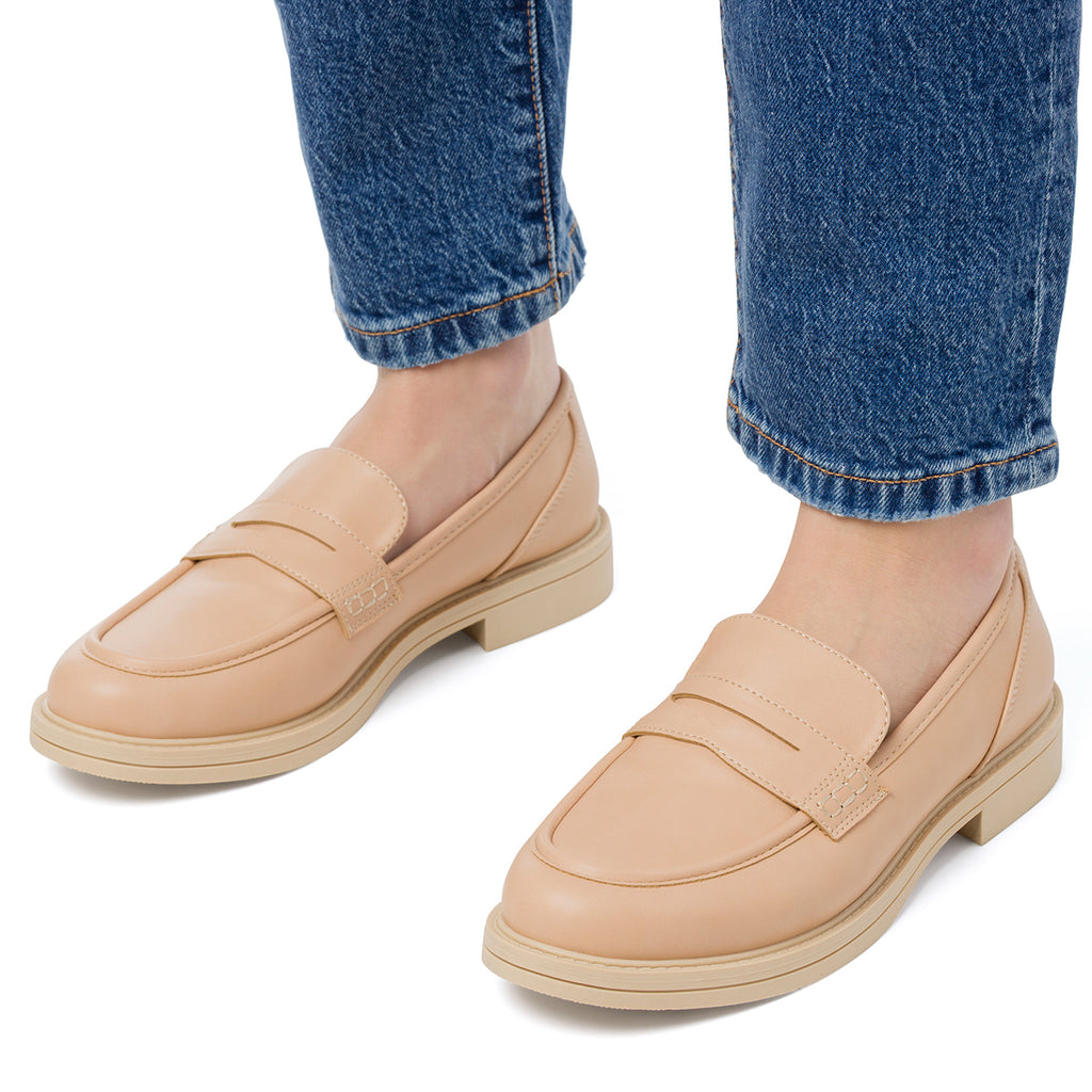 Mocassini nude da Donna con suola platform Lora Ferres