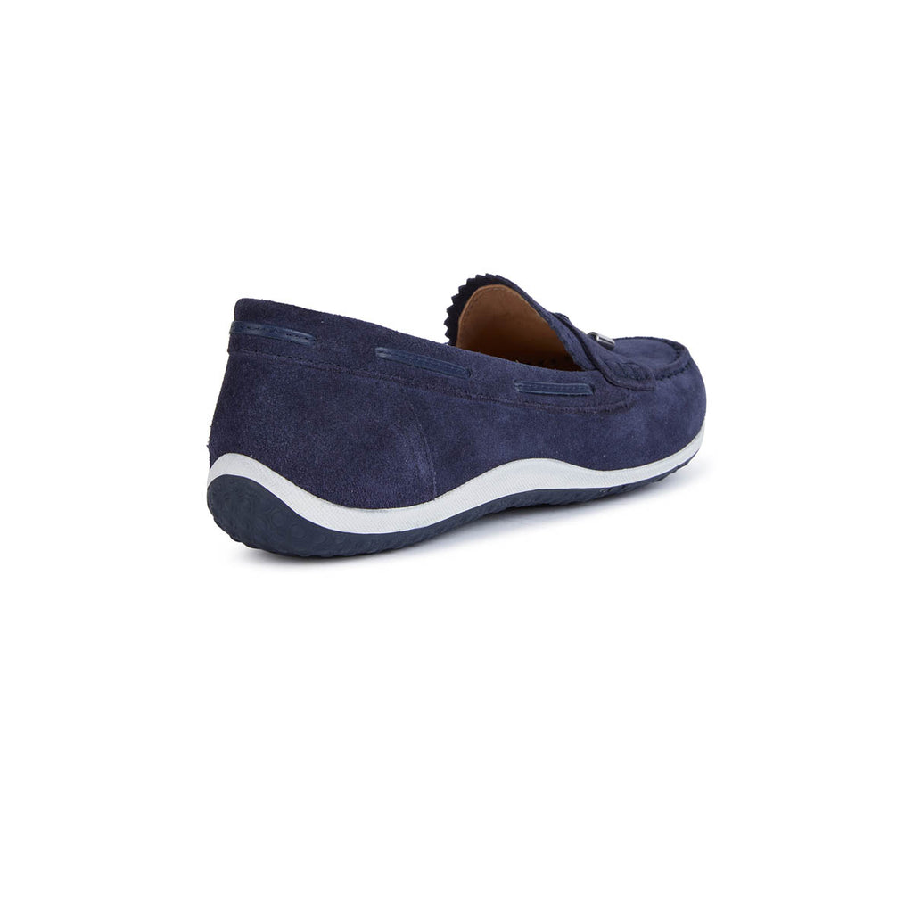 Mocassini blu navy da Donna in pelle scamosciata con nappina Geox