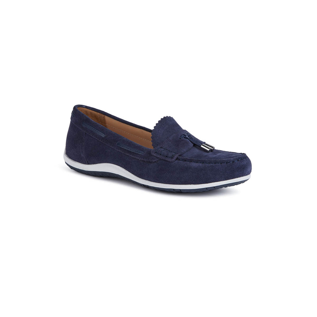 Mocassini blu navy da Donna in pelle scamosciata con nappina Geox