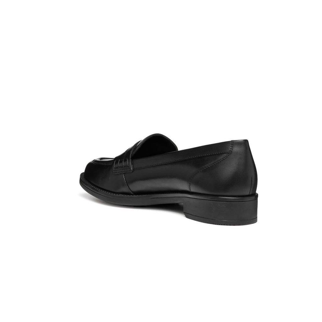 Mocassini neri da Donna in pelle con suola traspirante Geox