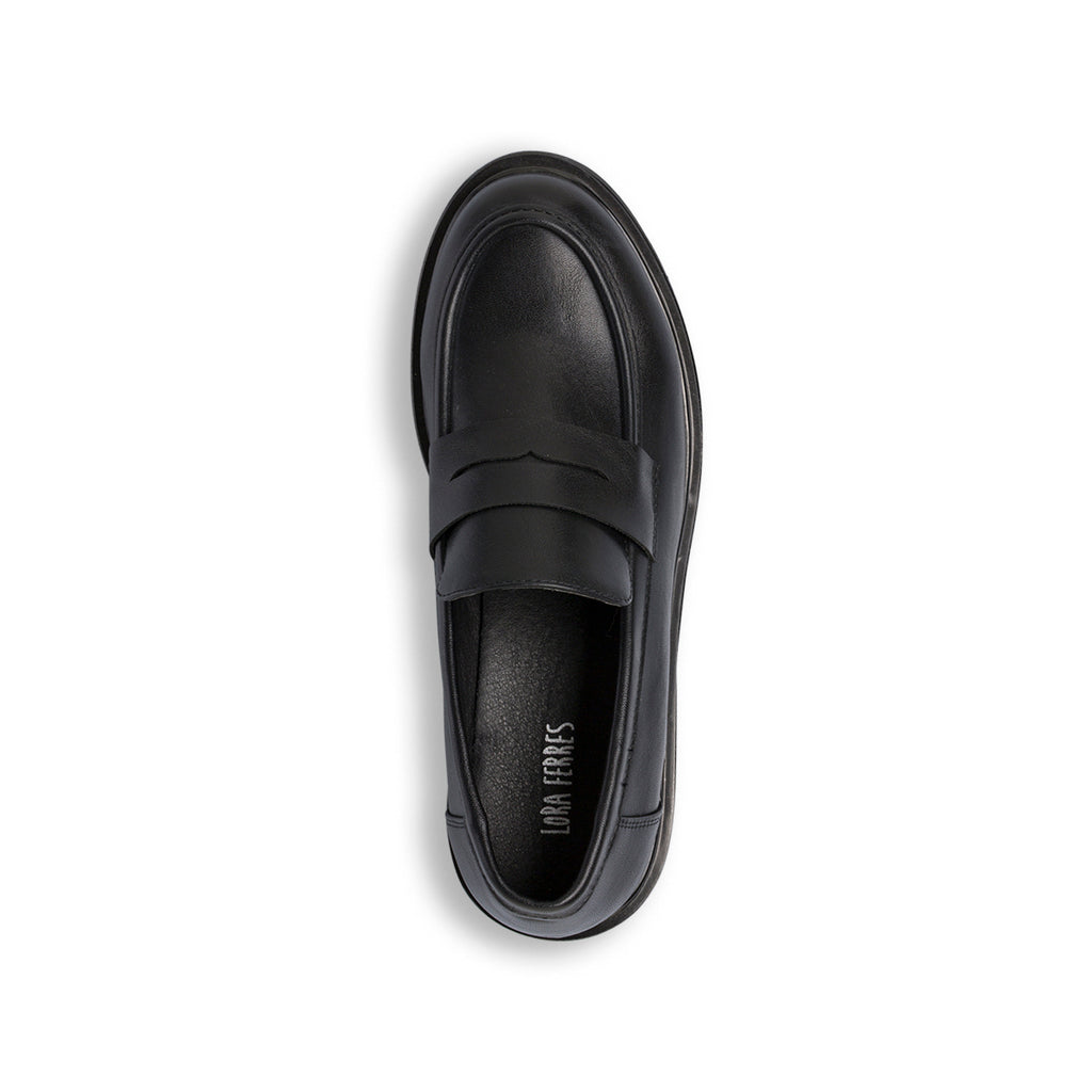 Mocassini penny loafer neri da Donna Lora Ferres