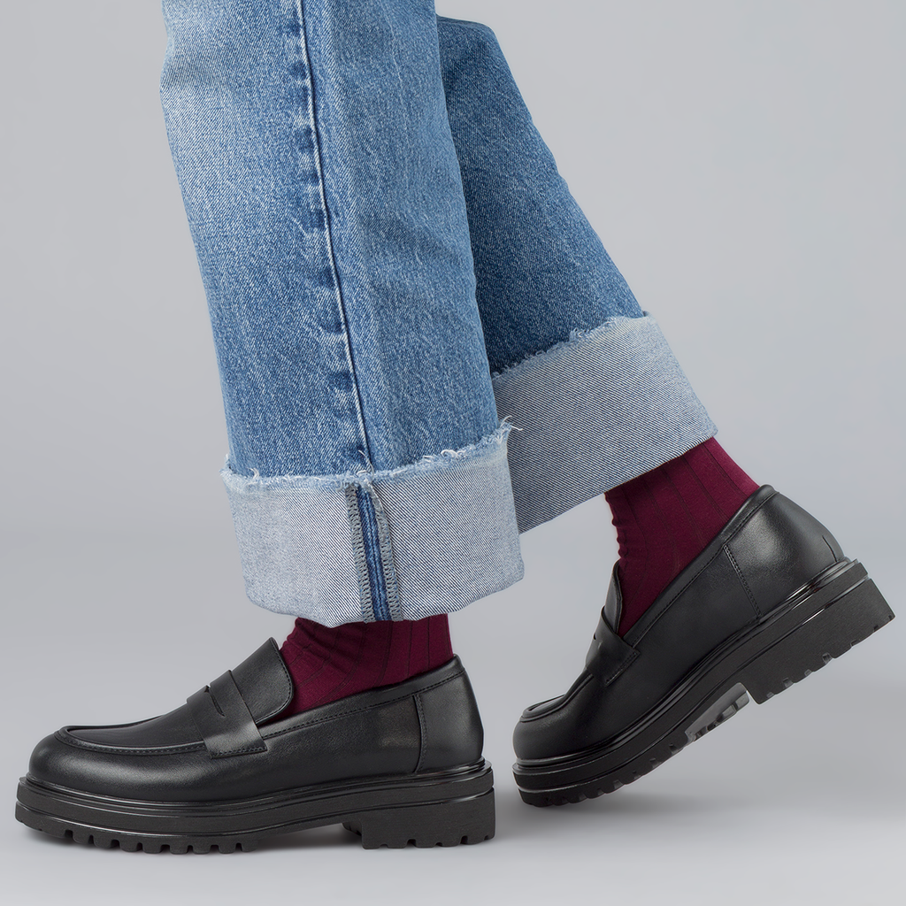 Mocassini penny loafer neri da Donna Lora Ferres