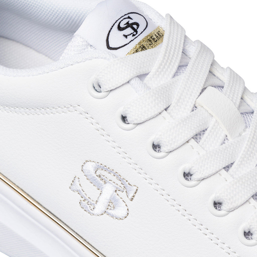 Sneakers bianche da donna con dettagli dorati Swish Jeans