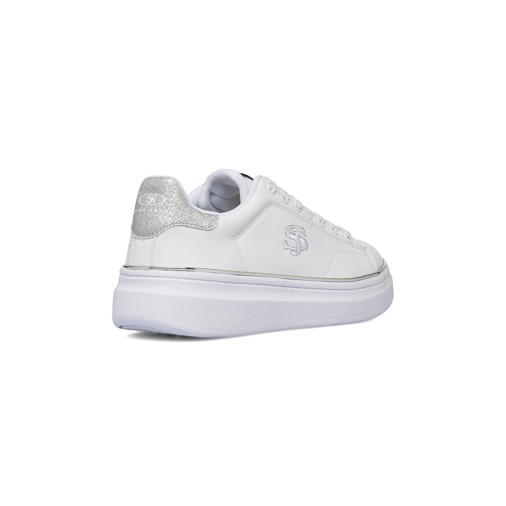 Sneakers bianche da donna con dettagli argento Swish Jeans