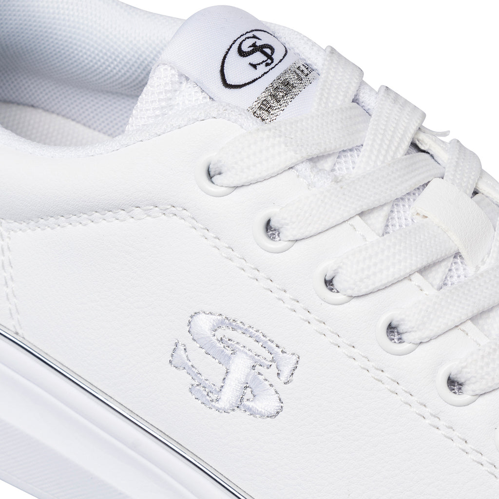 Sneakers bianche da donna con dettagli argento Swish Jeans
