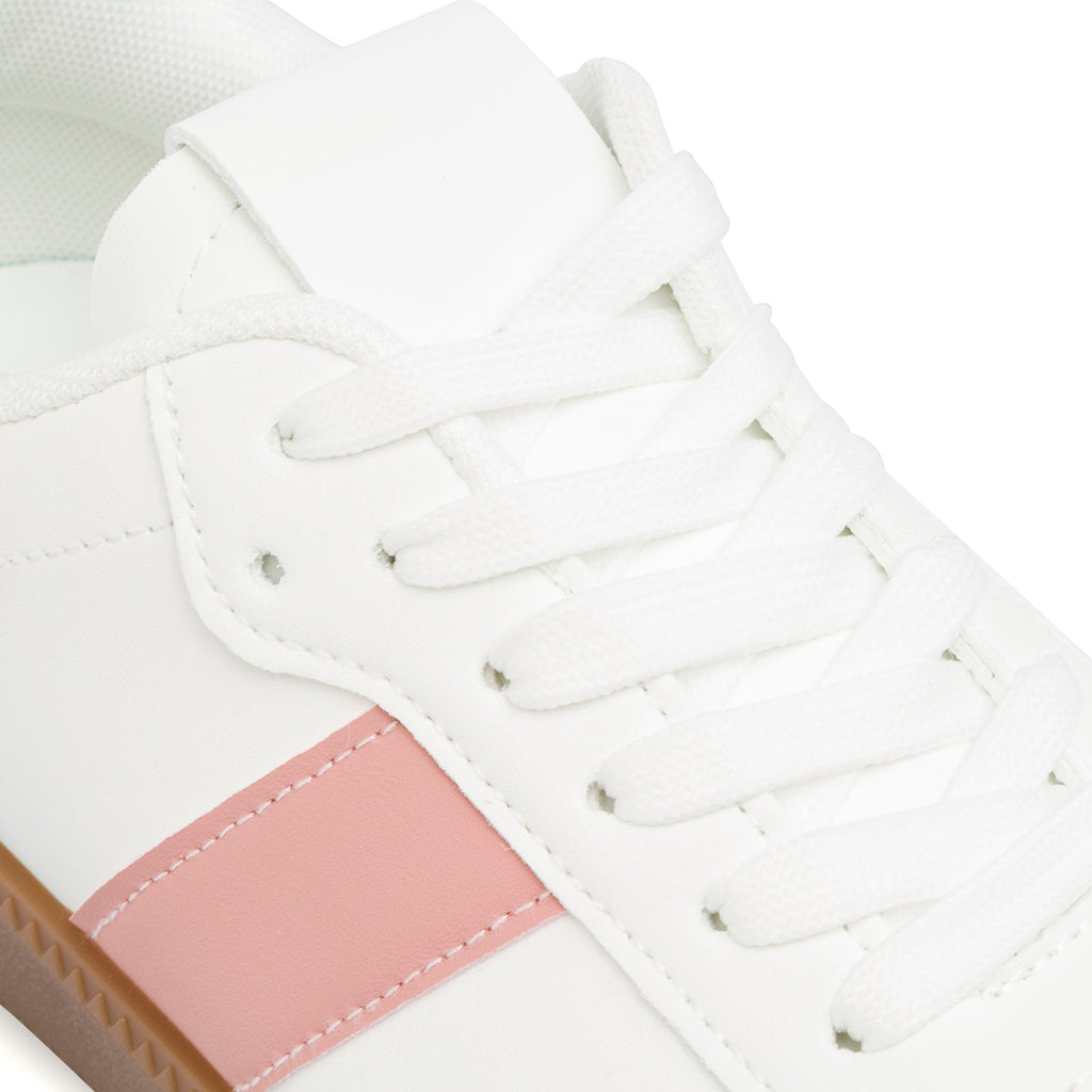 Sneakers bianche da donna con dettaglio rosa Lora Ferres
